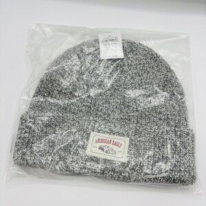 American Eagle Gray Knit Beanie Hat New Mens Womens Unisex